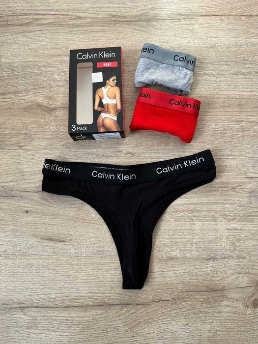 Zestaw victoria majtki komplet 3pak figi stringi damski calvin klein