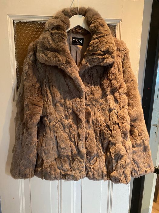 Futerko 100% królik naturalne futro brazowe mleczna czekolada