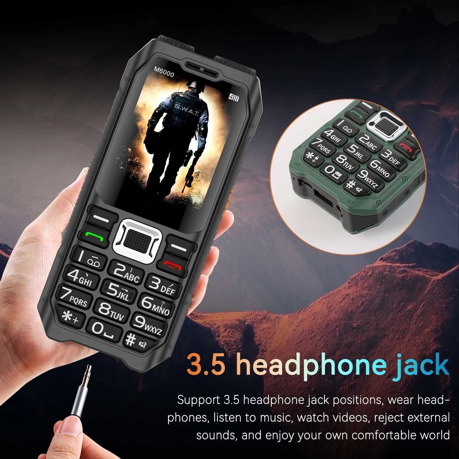 кнопочный телефон-повербанк PHONEMAX M6000 4 SIM