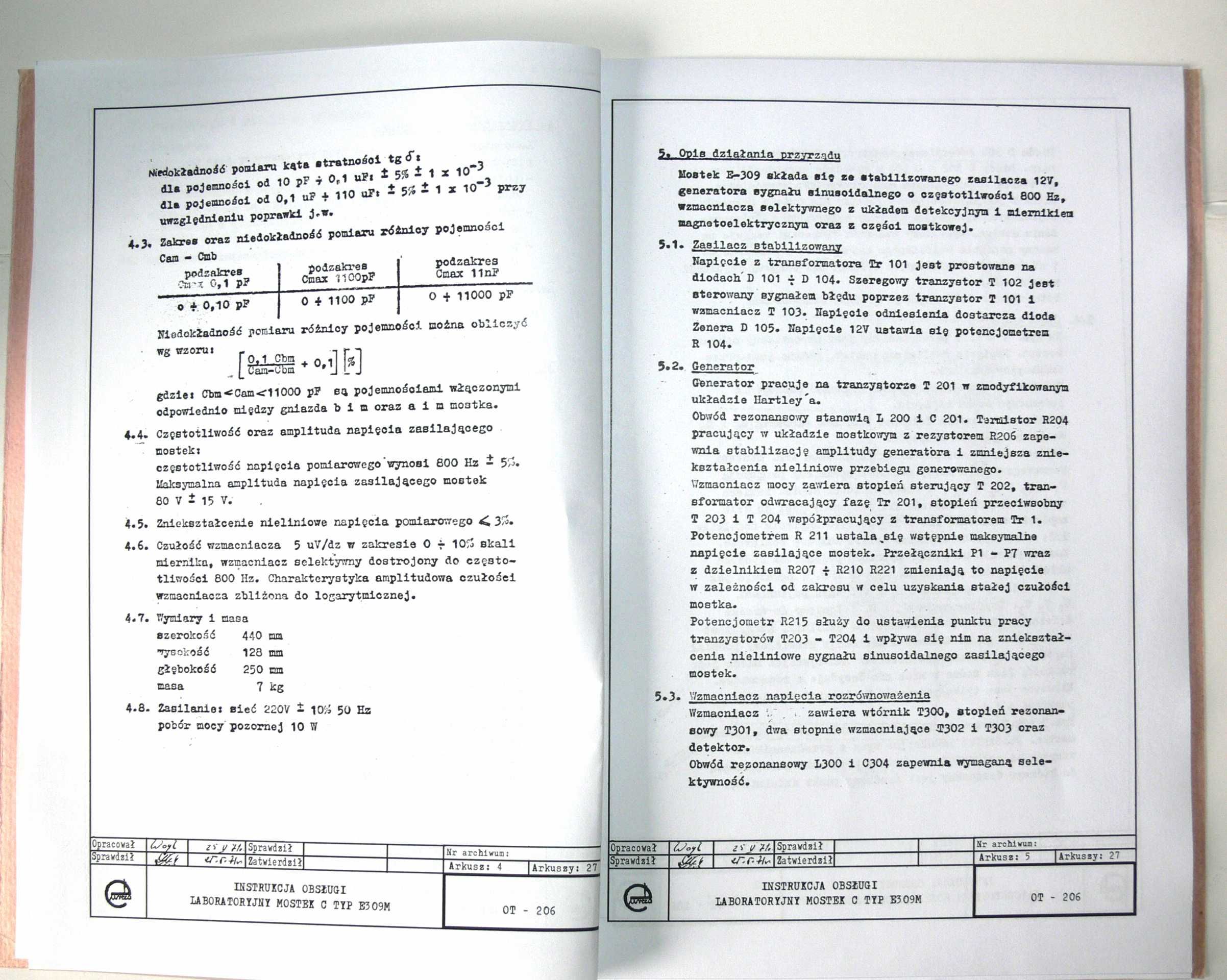 Instrukcja mostek E-309M meratronik eureka