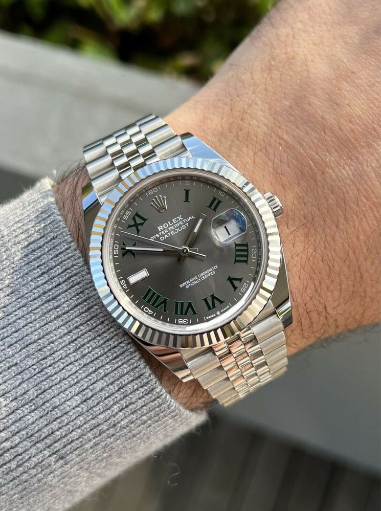 Rolex DateJust 41mm Jubilee Fluted Bezel Wimbledon dial UNWORN 2023