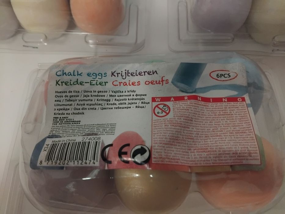 nowy zestaw jajka kredowe kreda mix kolorów i biała