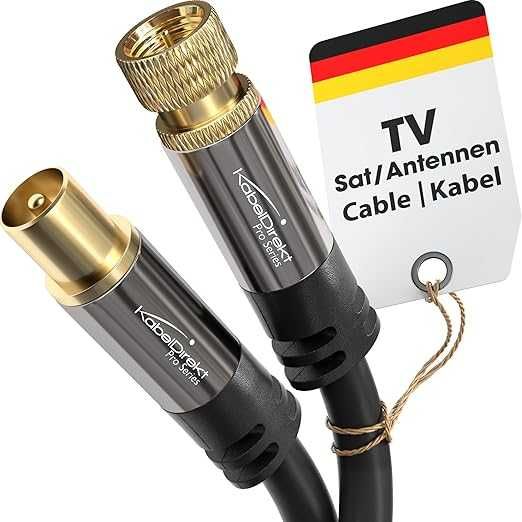 KabelDirekt – 1m HDTV SAT/TV cable (75 ohms, F connector >