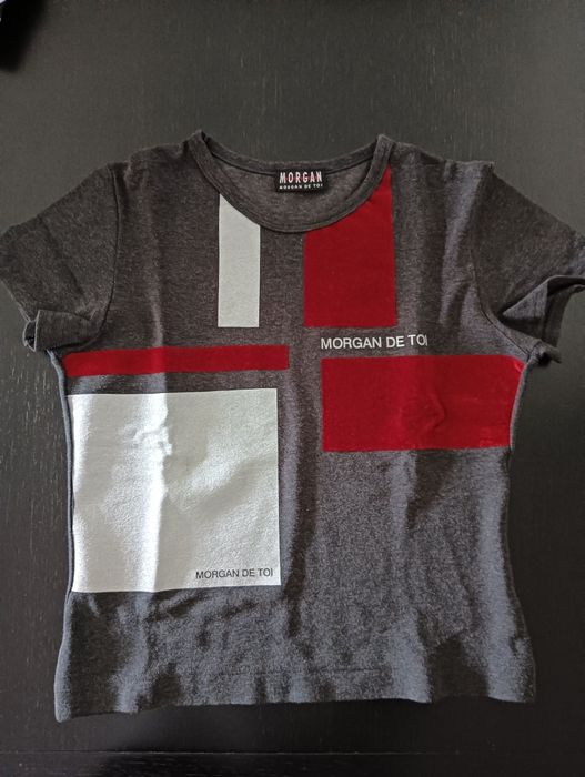T-shirt Morgan, cinza escuro com quadrados prateados e Bourdox