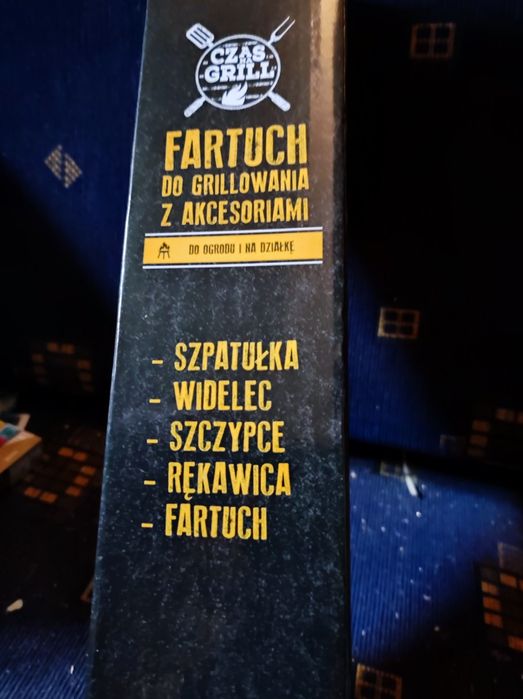 Fartuch do grilla do ogrodu szpatułka widelec szczypce grill