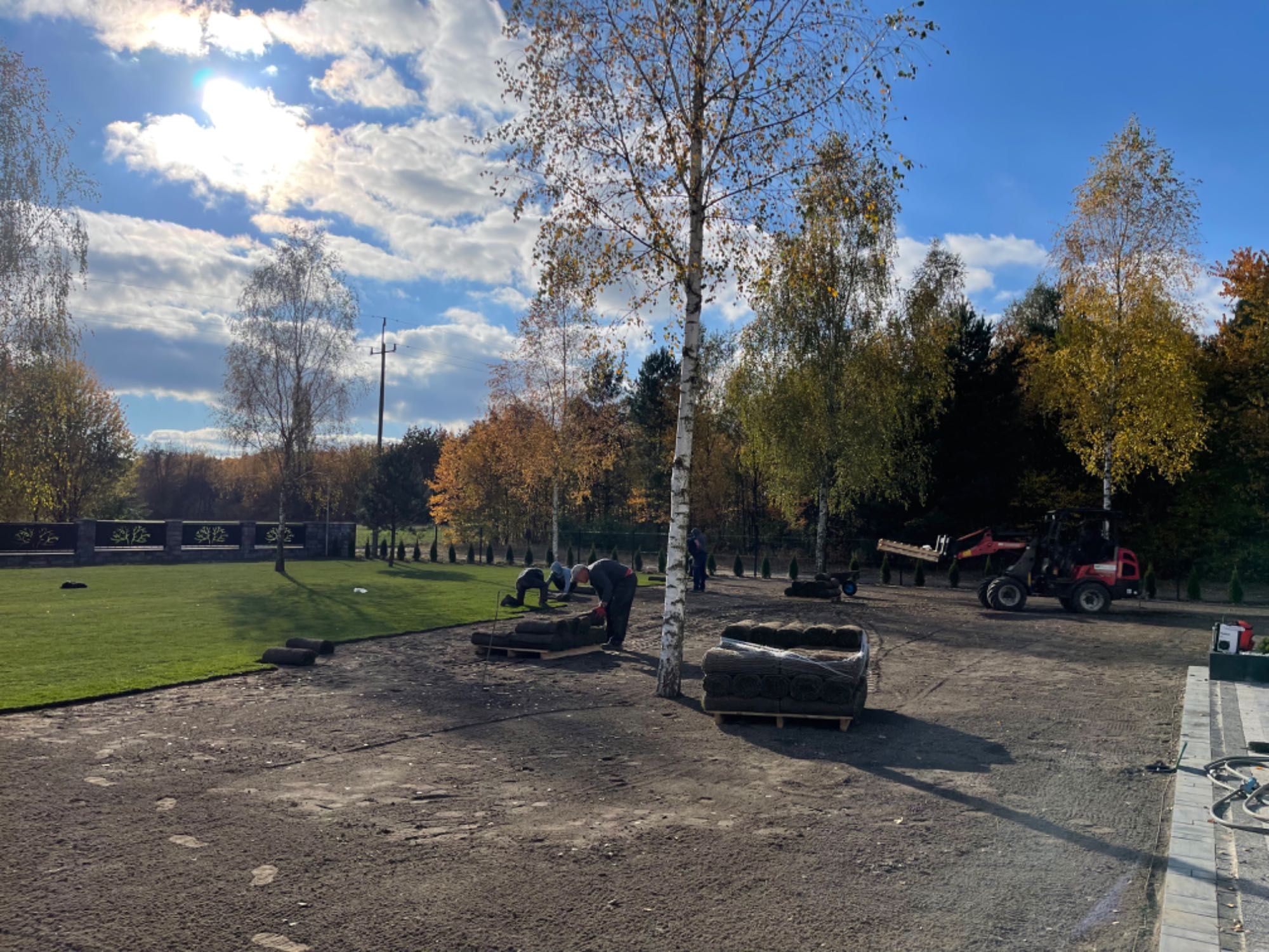Zakładanie ogrodów, trawnik z rolki, trawnik siany, nawadnianie