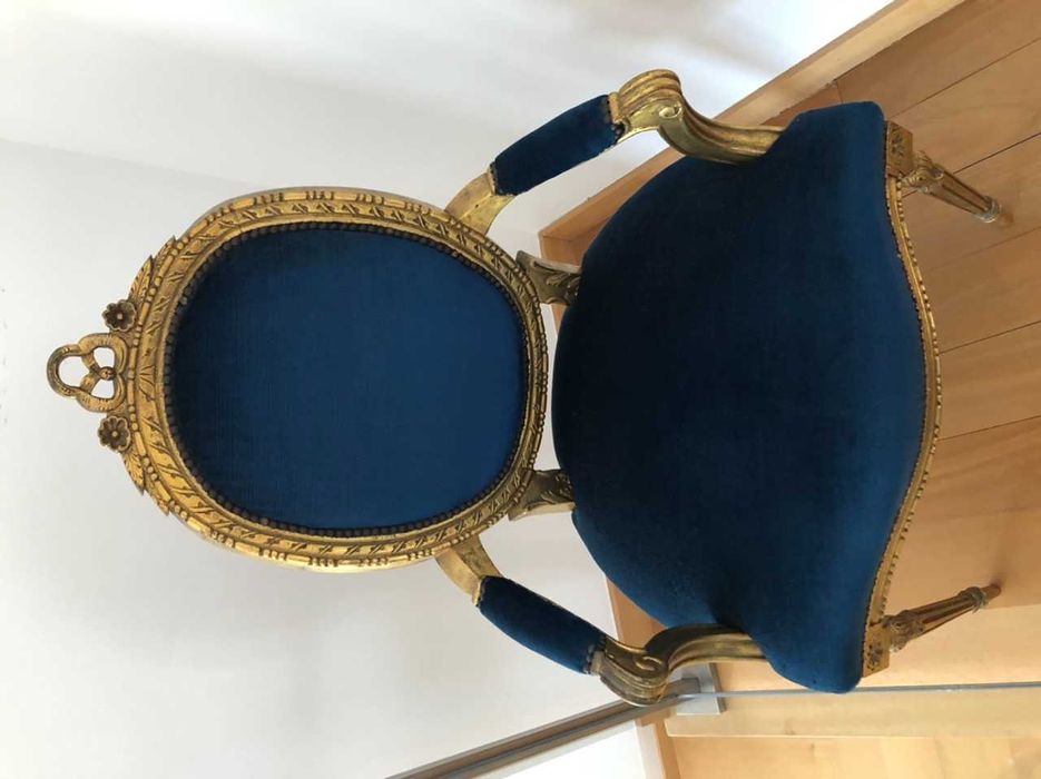 Cadeira antiga em talha dourada original