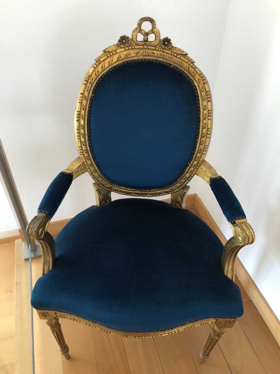 Cadeira antiga em talha dourada original