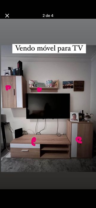 Conjunto de sofá, aparador e móvel de tv