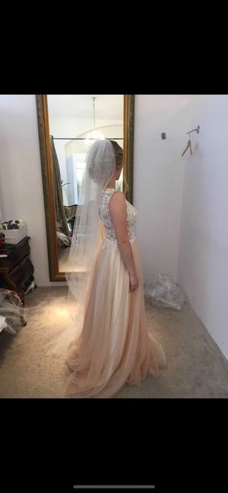 Kraków Madonna suknia ślubna S M bajkowa romantyczna boho koronka tiul