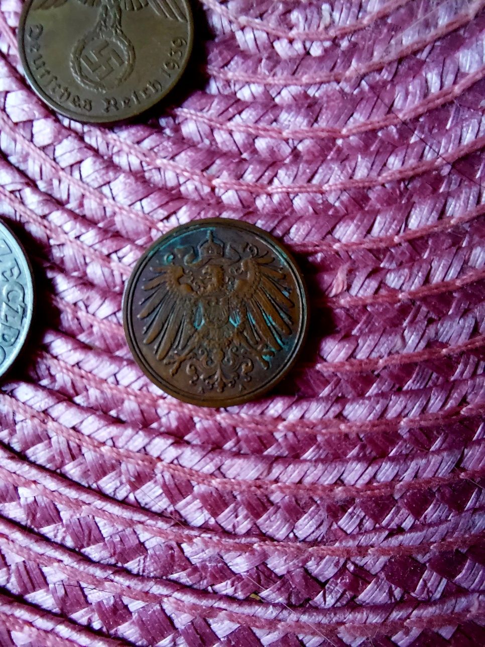Stare monety, trzy. Polska, Niemcy