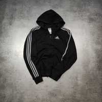 MĘSKA Bluza Rozpinana Adidas hoodie z Kapturem 3 Paski Małe Logo Sport