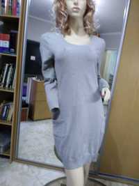 Платье-свитер светло серый