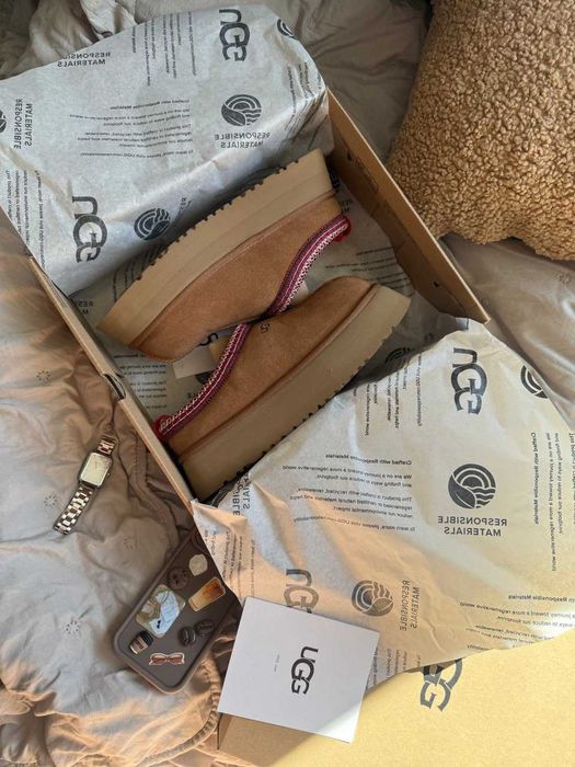 Женские Угги Ugg Tasman platform chestnut / Угги тапочки LUX 37 38 39