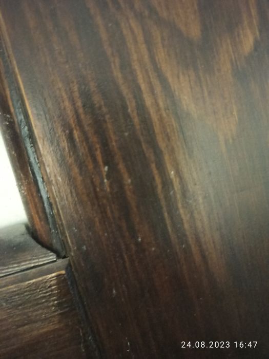 Drzwi wewnętrzne lite drewno + szyba mleczna