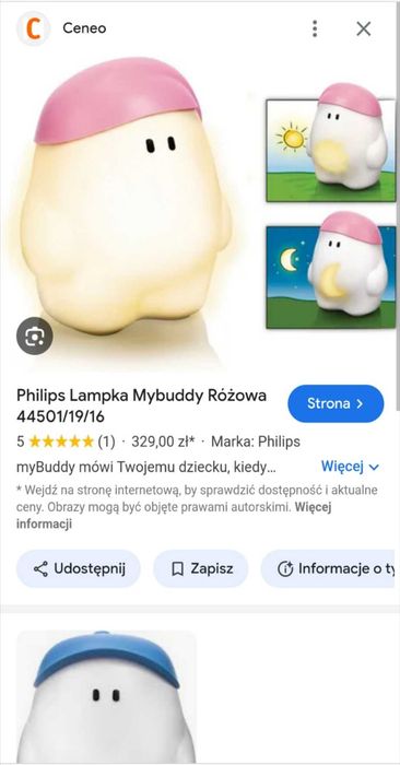Lampka dziecięca nocna do pokoju dziecięcego Philips My Buddy
