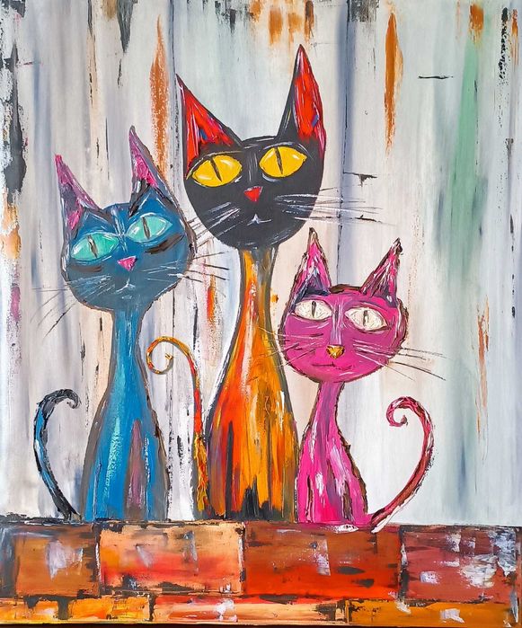 Óleo sobre tela, original, dimensões 70 cm x 60 cm "Bigodes"