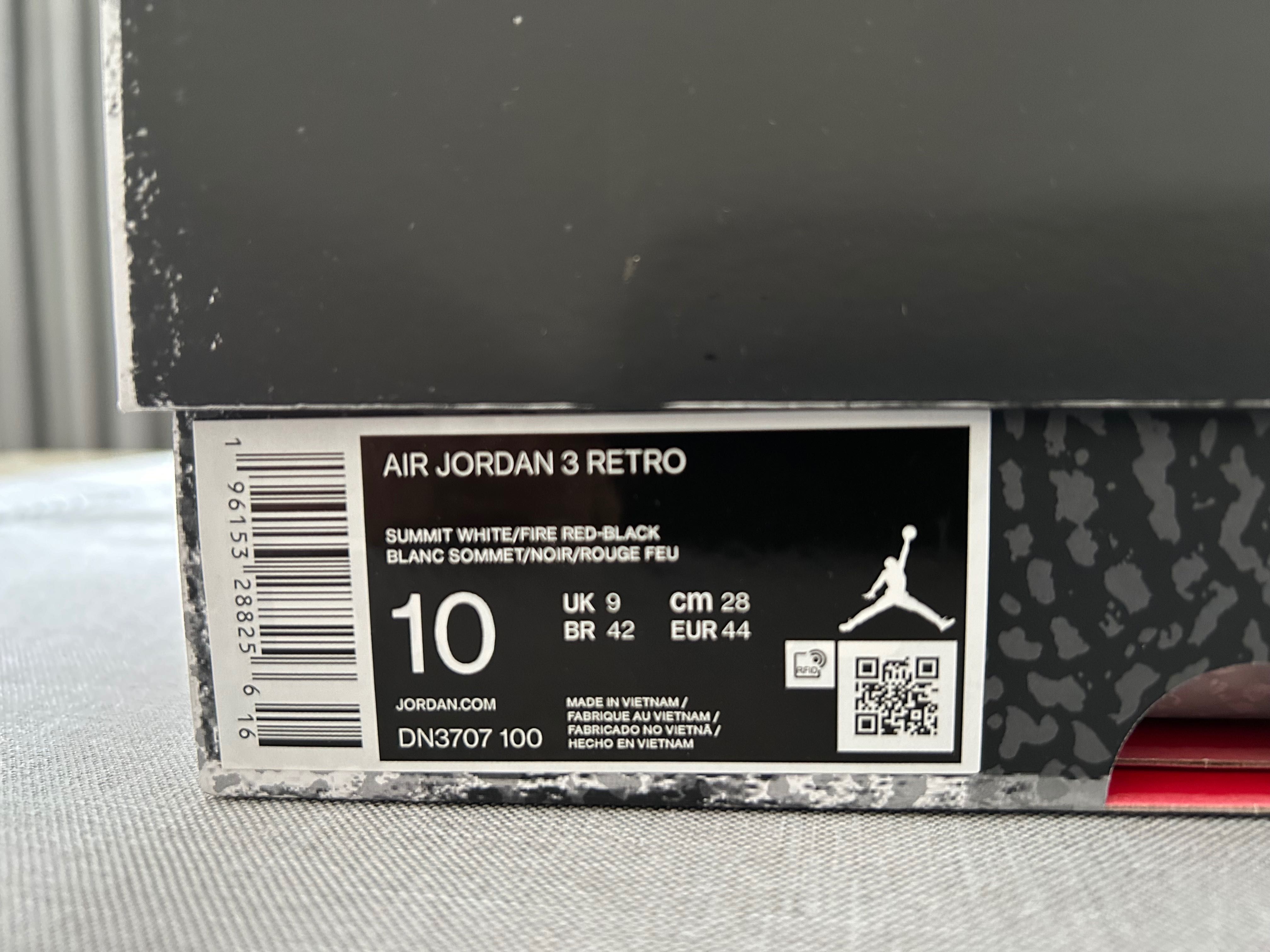 Air Jordan 3 retro white cement us 10