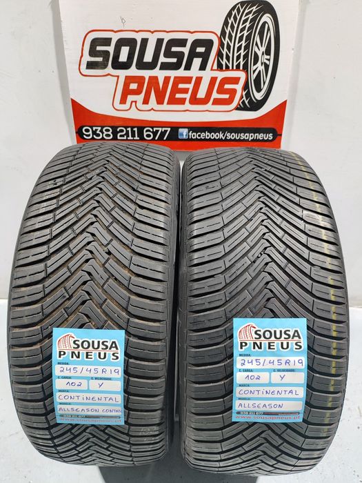 2 pneus semi novos 245-45R19 Continental - Oferta doa Portes l - Ofert