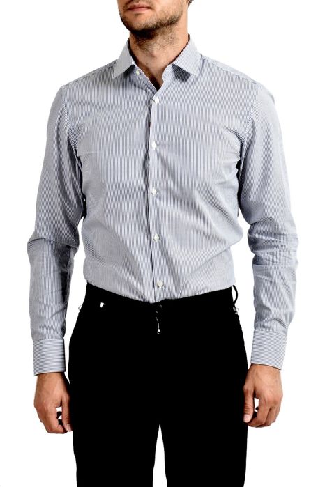Рубашка Hugo Boss XL синьо-біла slim fit