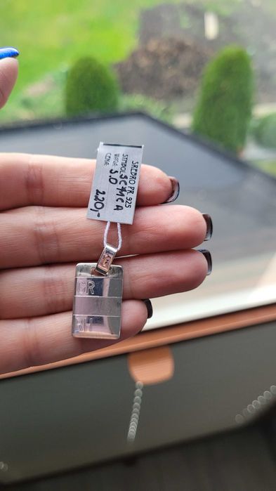 Zawieszka/blaszka srebrna z grupą krwi