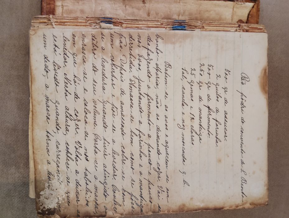 Caderno/livro de culinária muitíssimo antigo