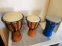 Trzy bębenki 2x djembe 1x darbuka