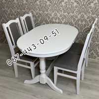 Кухонний комплект Карпати білий. Стол и стулья для кухни. Кухонный ком