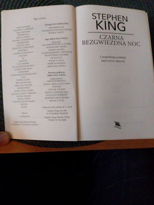 Książka Stephen King pt. Czarna bezgwiezdna noc.