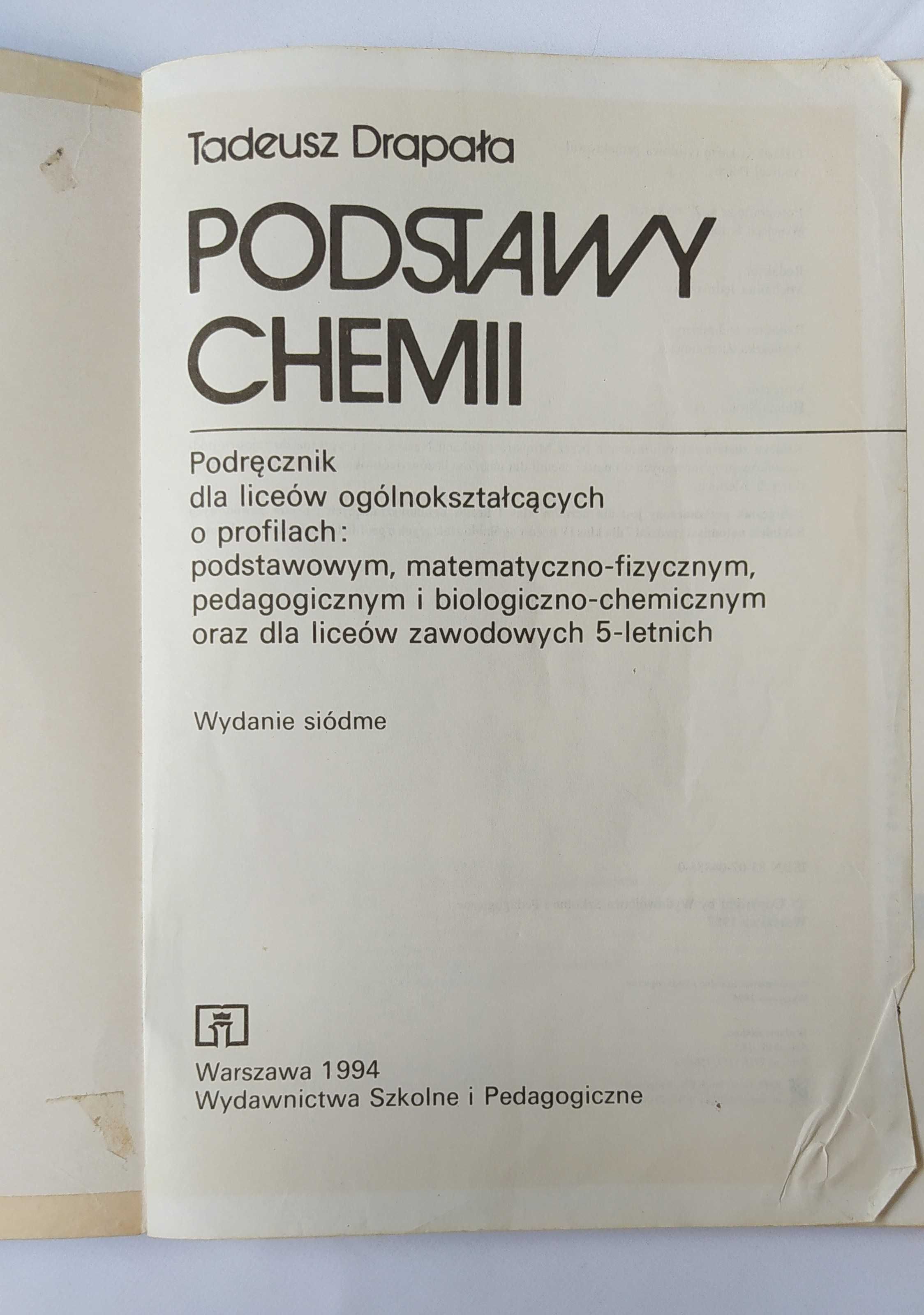 PODSTAWY CHEMII – Tadeusz Drapała