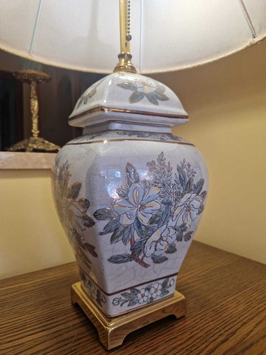 Lampa oriental Ginger Jar porcelana mosiądz