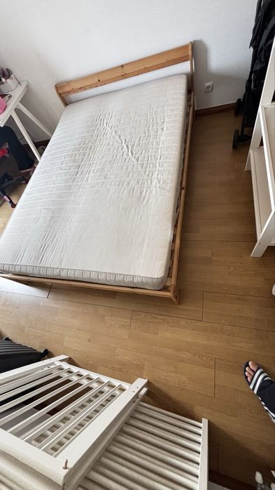 Cama ikea neiden + colchão ikea + estrado