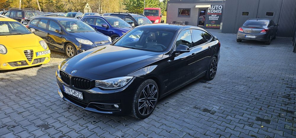 BMW 3GT 2013r 2.0 TwinTurbo 245koni Stan BDB Piękna Czarna Radar Kamer