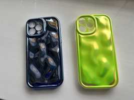 Чохол Iphone 13 pro max новорічний, голубий, синій, салатовий