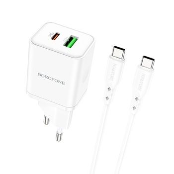 Ładowarka sieciowa  USB + Typ C 3A  20W z kablem