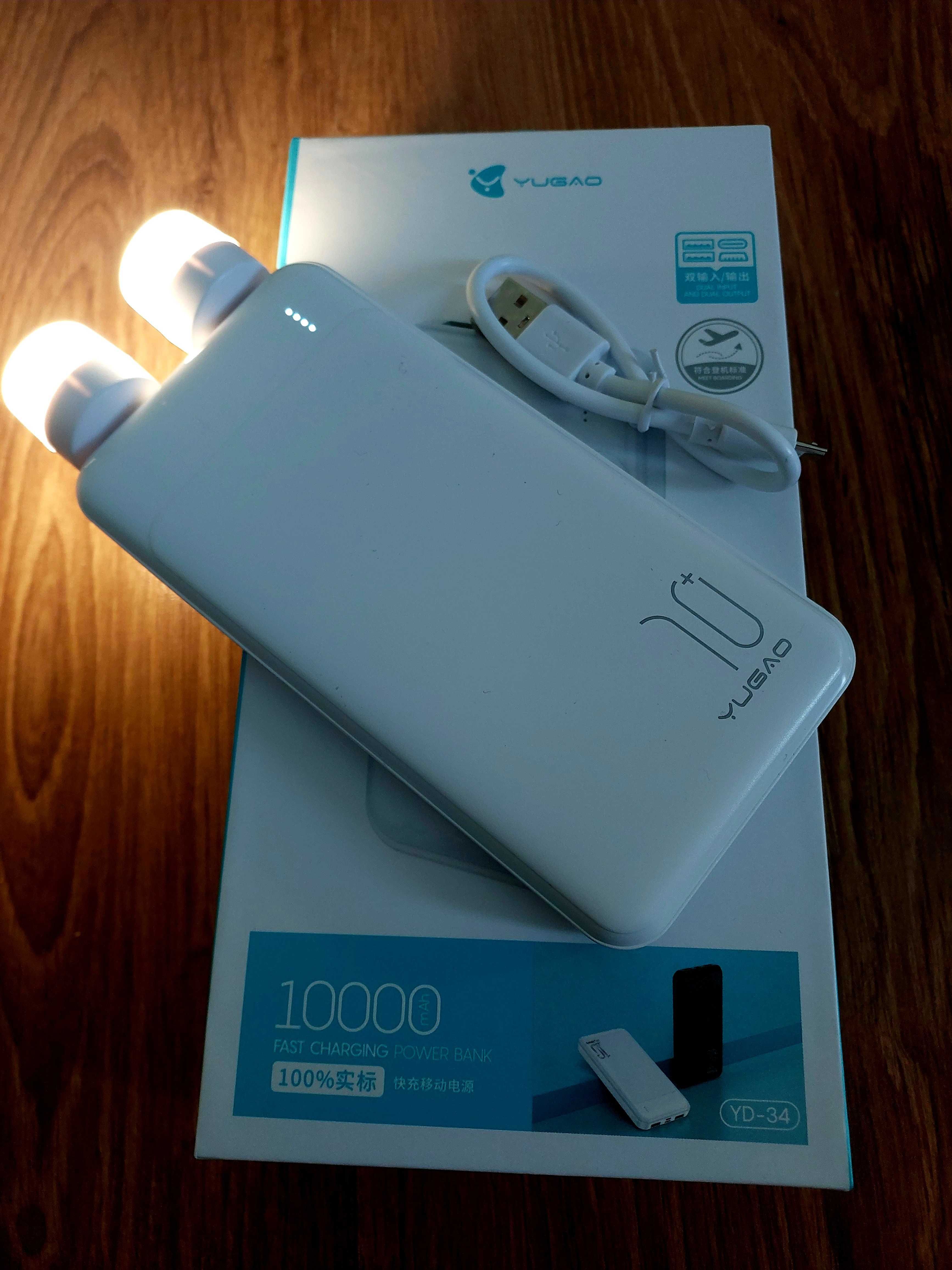 Павербанк 10000mAh.  Powerbank Yugao с юсб фонариками