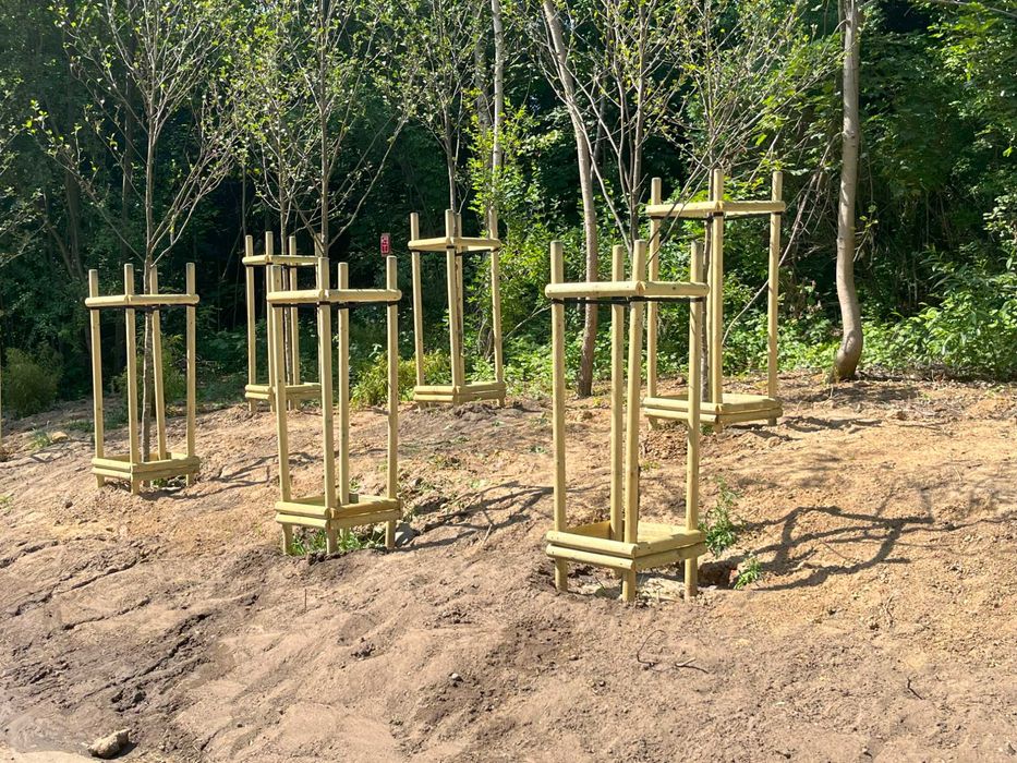 Paliki do drzewek poprzeczki kołki taśma do wiązania