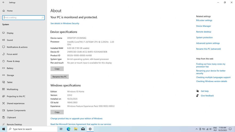 Intel Core i7, 8Giga RAM, 2xSSDx180 Laptop Dell Inspirion N7110