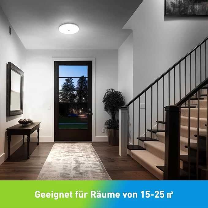 Yafido Plafon LED 18W z Czujnikiem Ruchu, 6500K, 30 cm