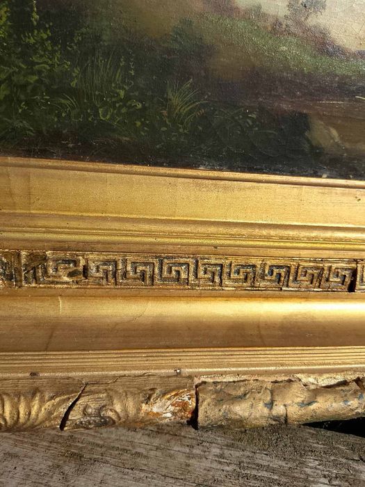 Антикварная картина маслом, на холсте  XIX век .