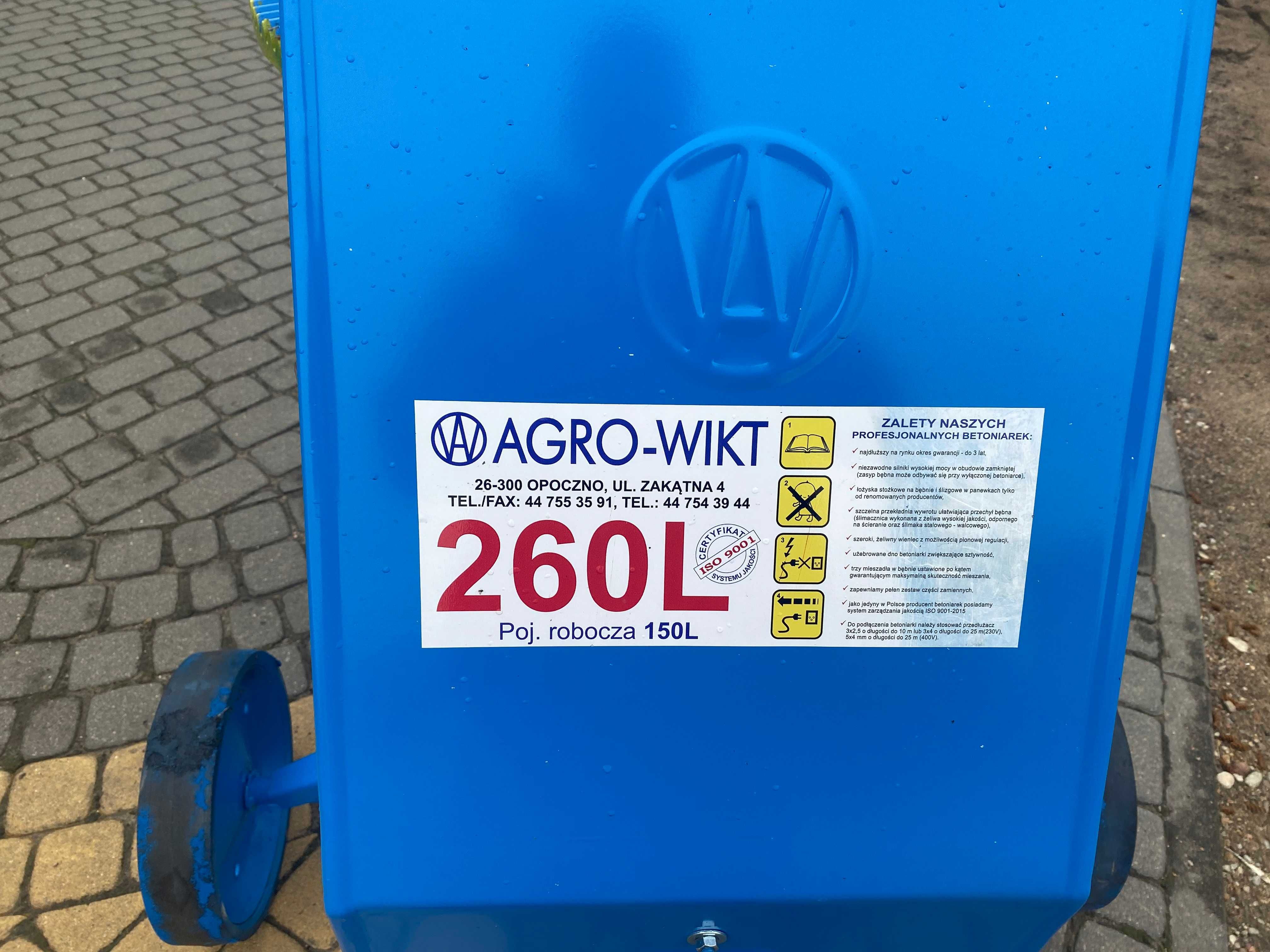 Nowa Betoniarka AGRO-WIKT BWA 150/230V Gwarancja