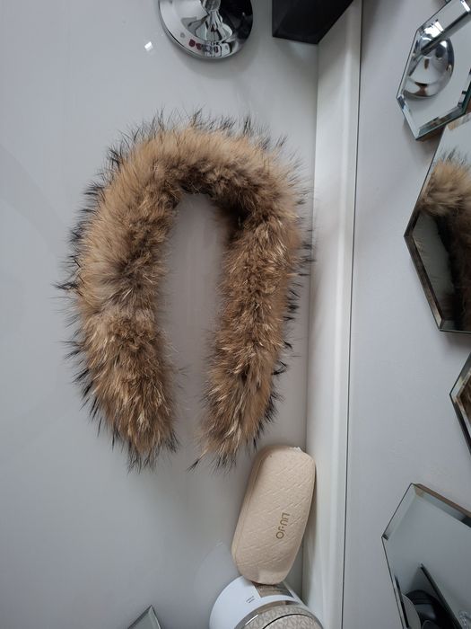 JENOT NATURALNY 66/74cm obszycie kaptura przypinka dopinka kołnierz