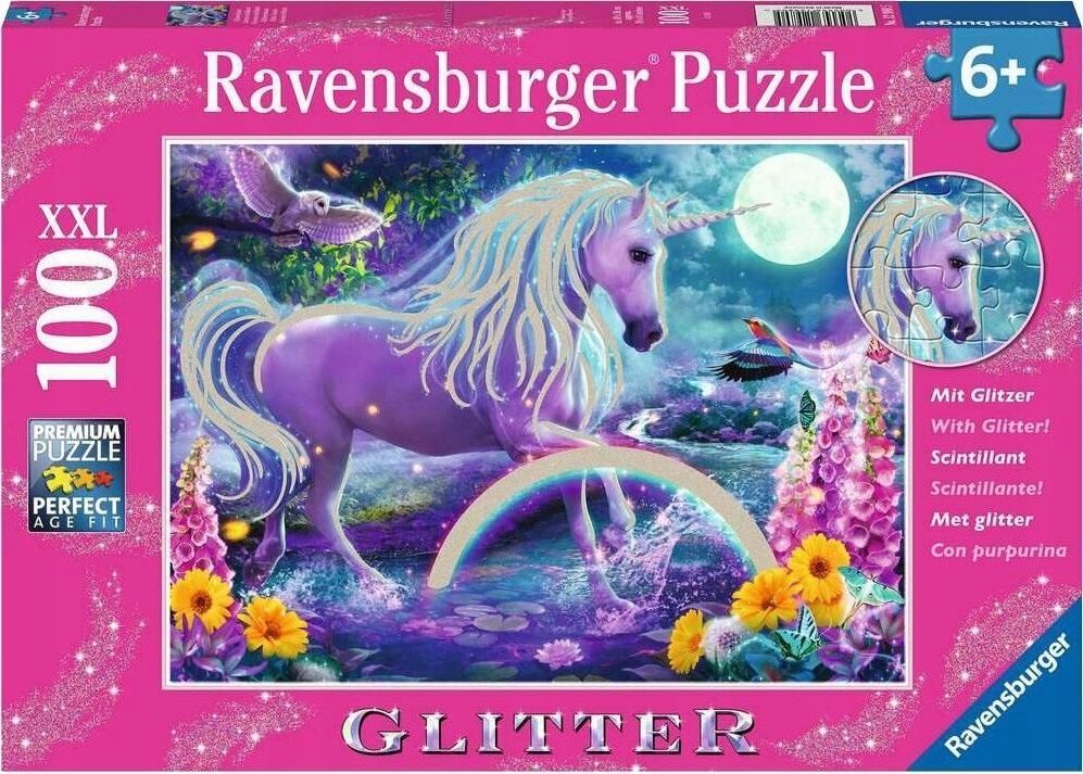 Puzzle 100 Brokatowy Jednorożec, Ravensburger