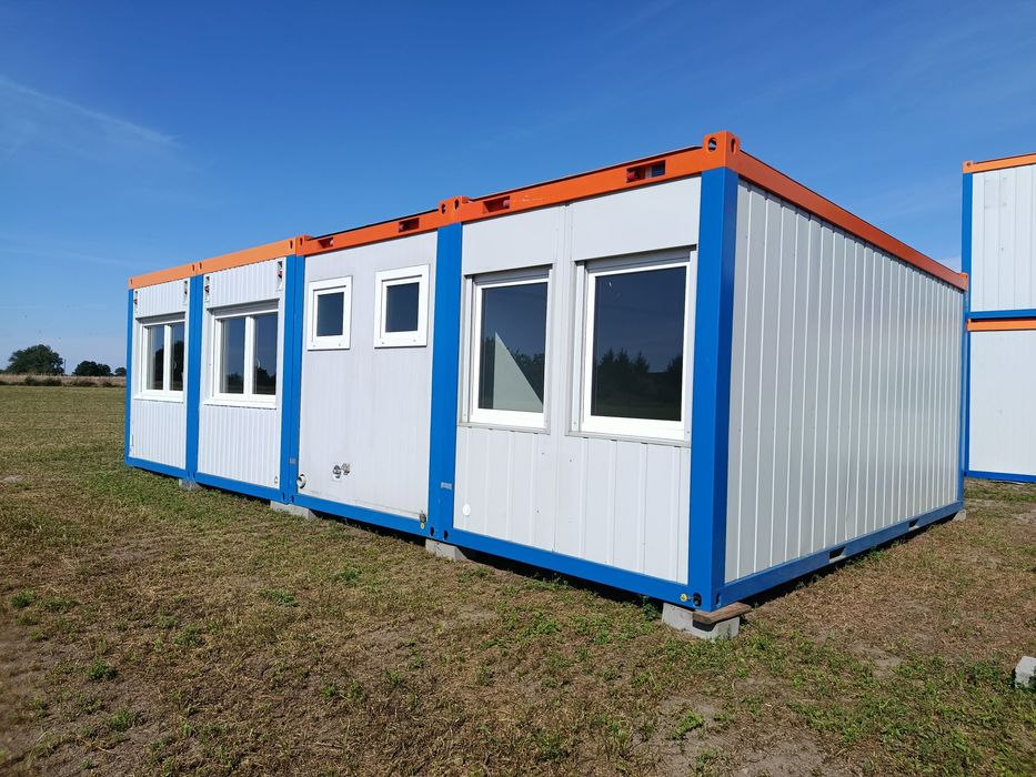 Zestaw 4 kontenerów 60m2 WC socjalny biurowy mieszkalny kuchania