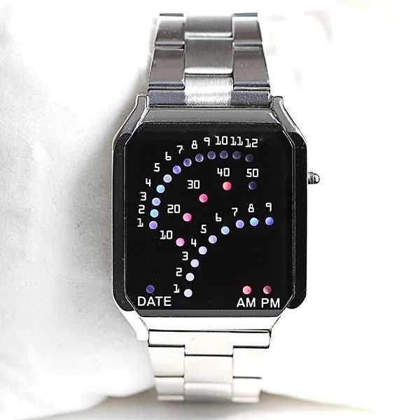 Piękny zegarek elektroniczny męski, cyfrowa bransoleta LED,