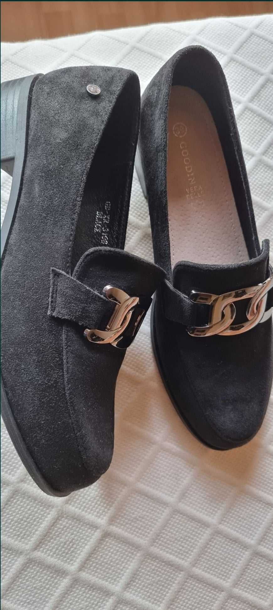 Buty damskie czarne mokasyny 39