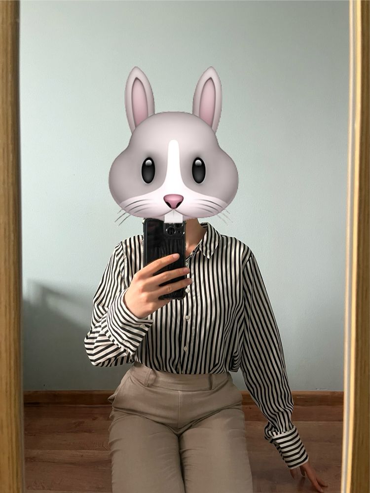 Koszula w paski elegancka oversize czarna biała
