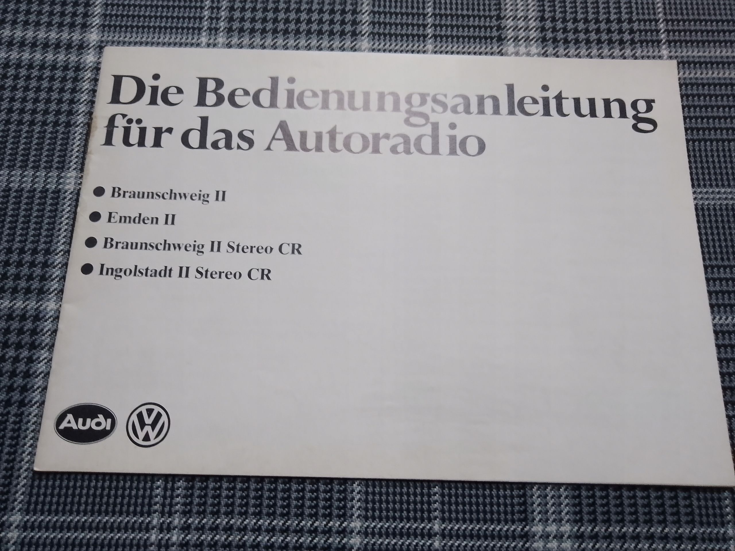 Audi Volkswagen Vw Radio - Instrukcja Obsługi Radia Samochodowe 1983