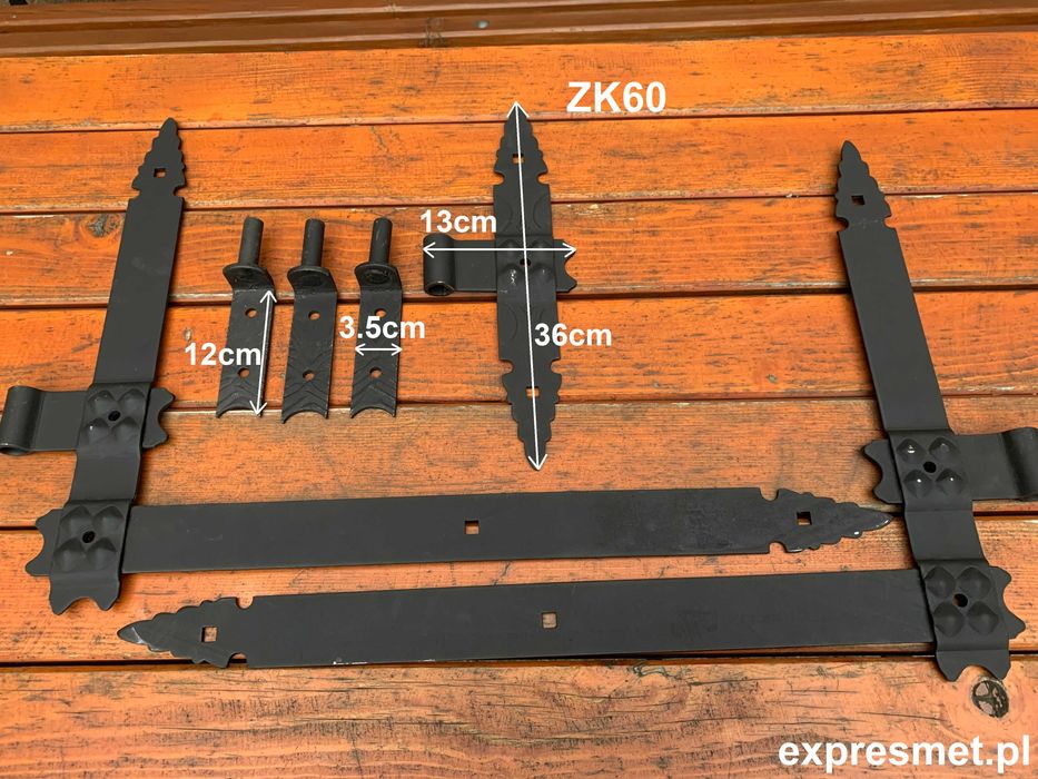 Zawias kątowy kuty 600 mm KOWALSTWO OKUCIA DRZWI BRAM furtek