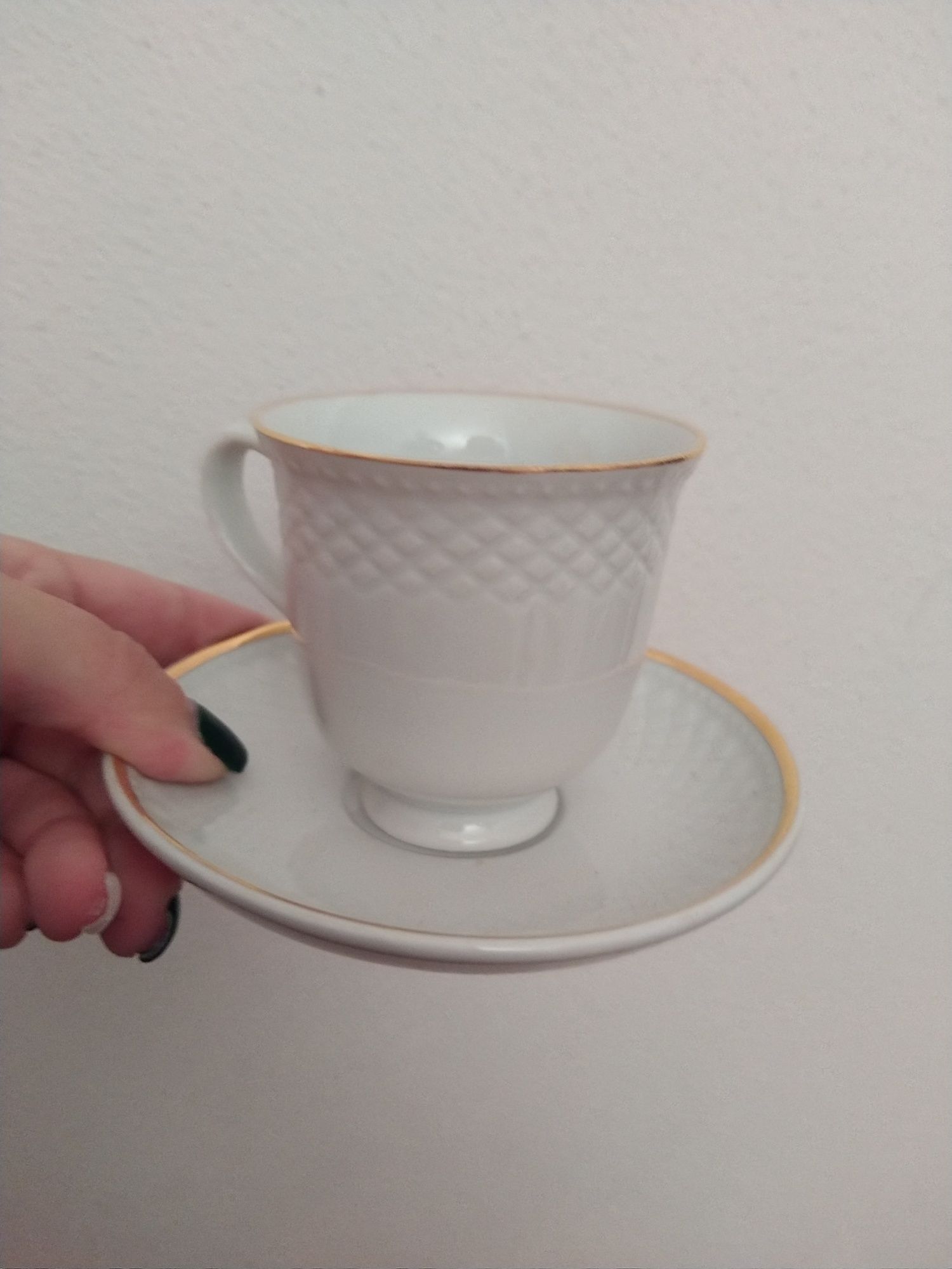 Conjunto de chavenas de café e de chá em porcelana - Royal China